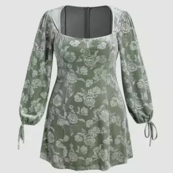 Cider Dresses & Skirts - CIDER floral Velvet Mini Dress NWT sz 3xl